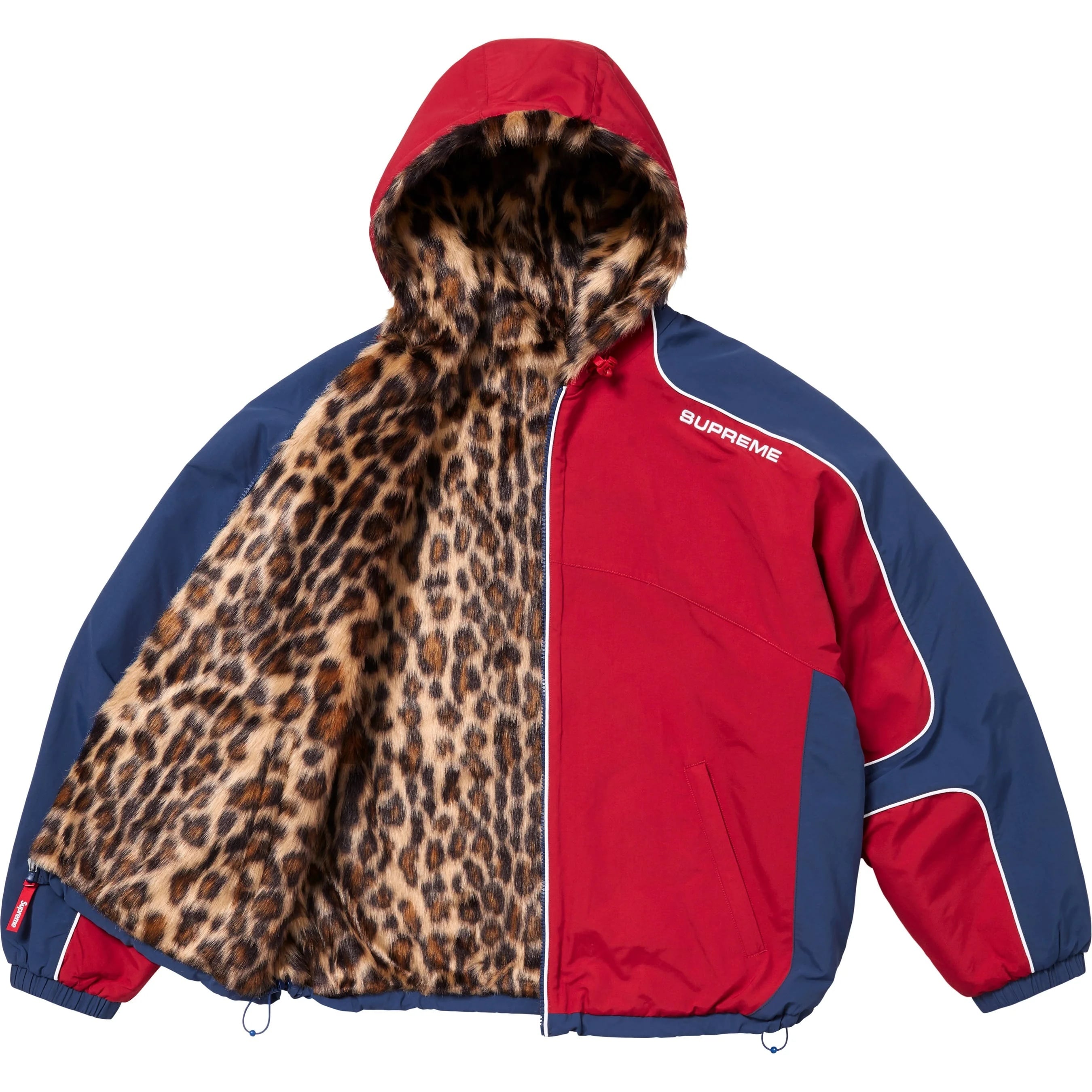 Faux Fur Reversible Hooded Track Jacket view 5